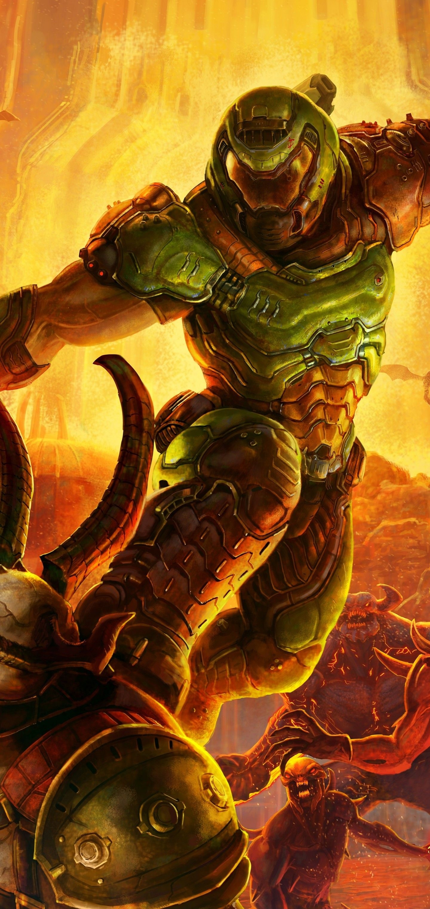 1440x3040 Download  Doom Eternal, E3 Artwork, Monsters, Phone