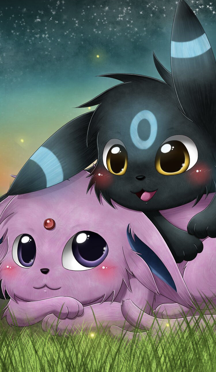 750x1290 A cute umbreon and espeon that works as a wallpaper, Phone