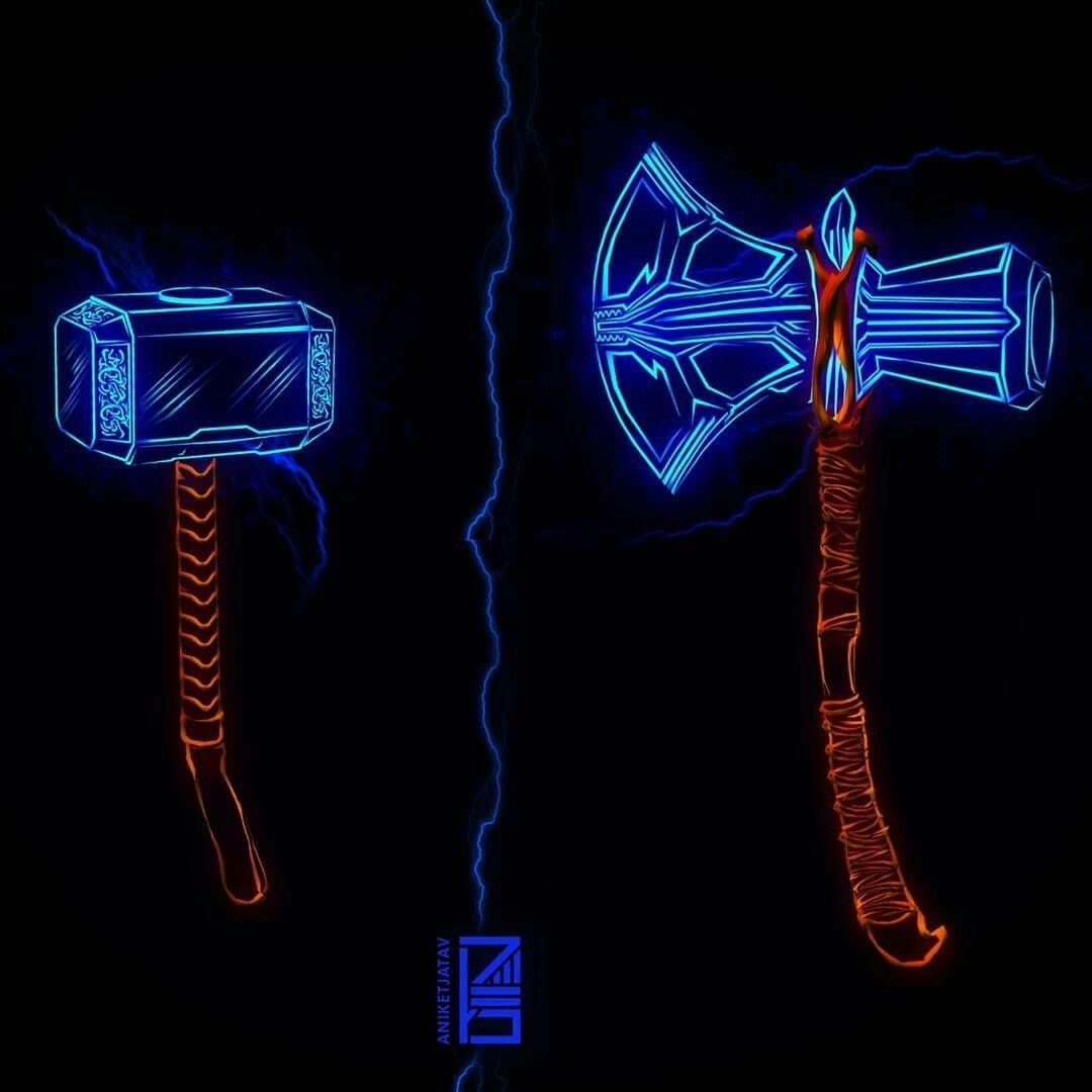 1080x1080 Mjolnir Stormbreaker. Heróis. Marvel, Thor And Comic, Phone