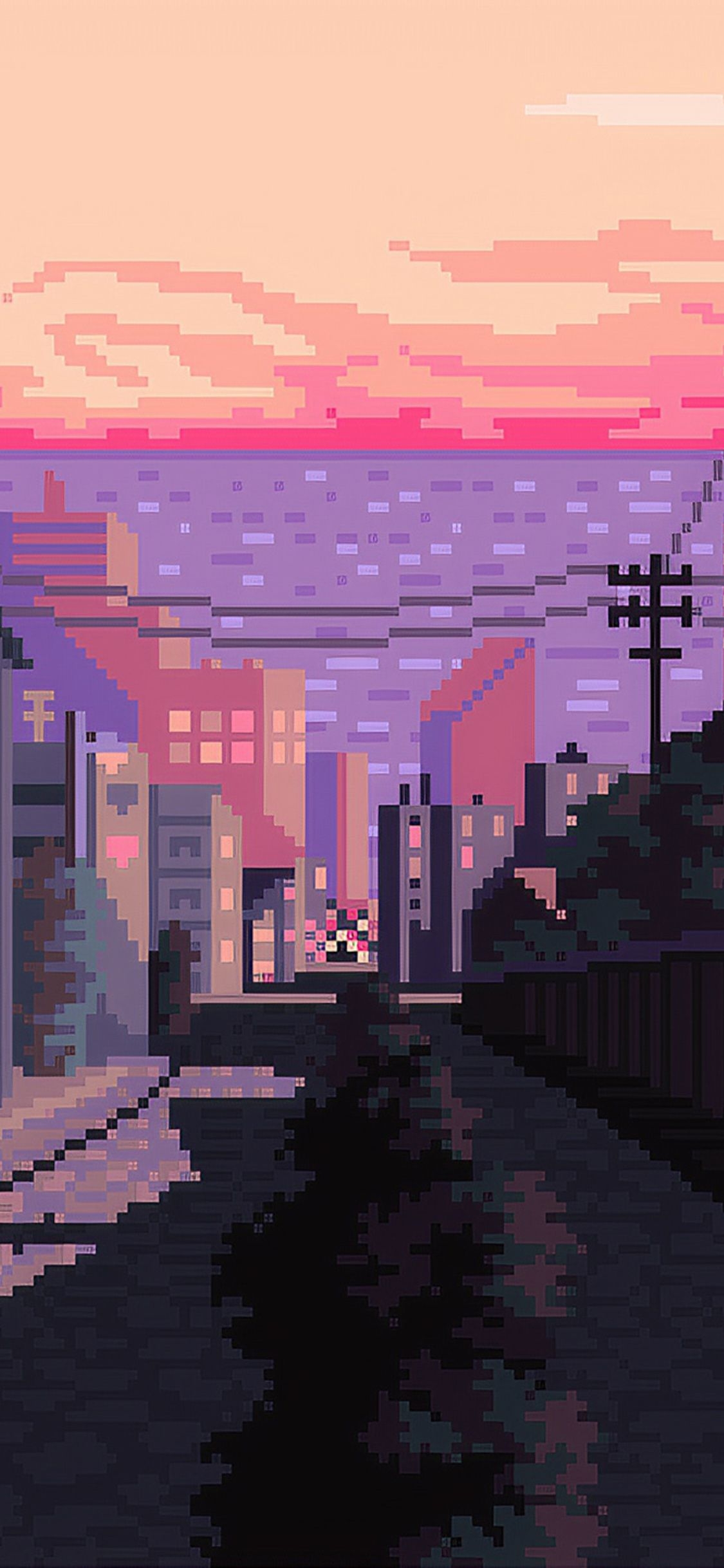 1130x2440 Late Afternoon Pixel Art iPhone XS, iPhone iPhone X HD 4k Wallpaper, Image, Background, Photo and Picture, Phone