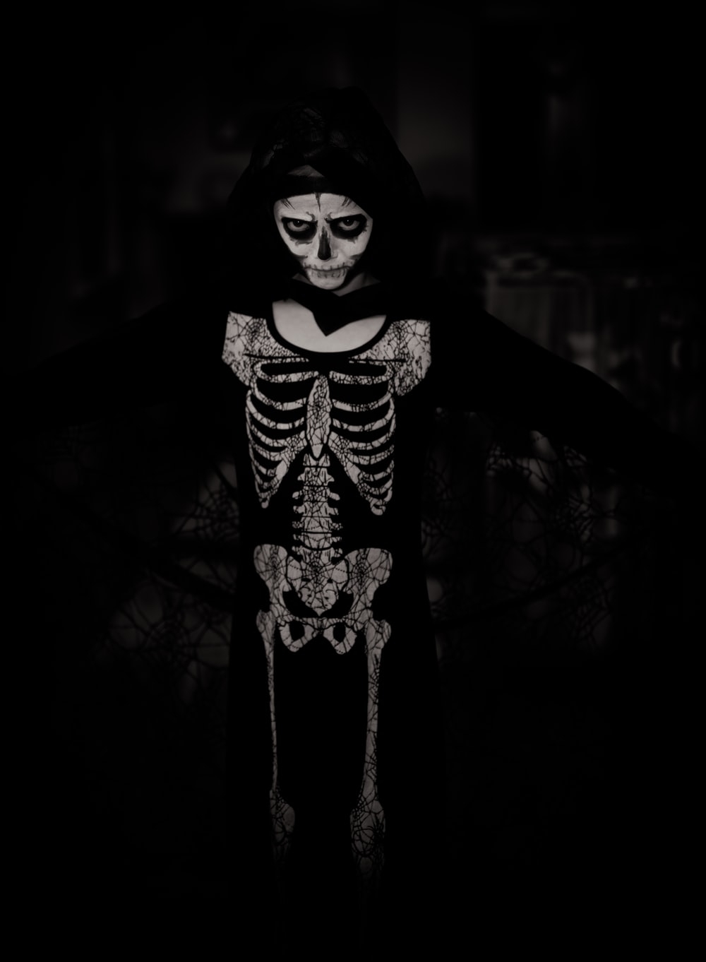 1000x1370 person wearing skeleton costume photo, Phone