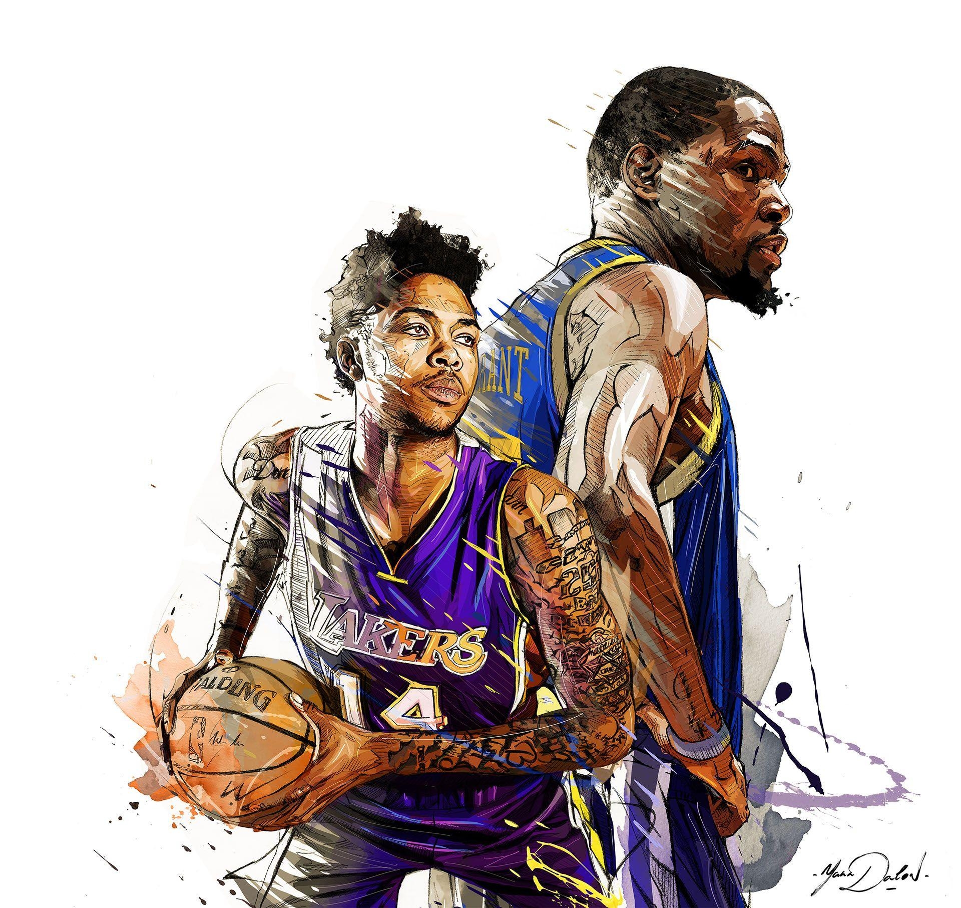 1920x1820 Days Of Future Past Kevin Durant x Brandon Ingram Illustration, Desktop