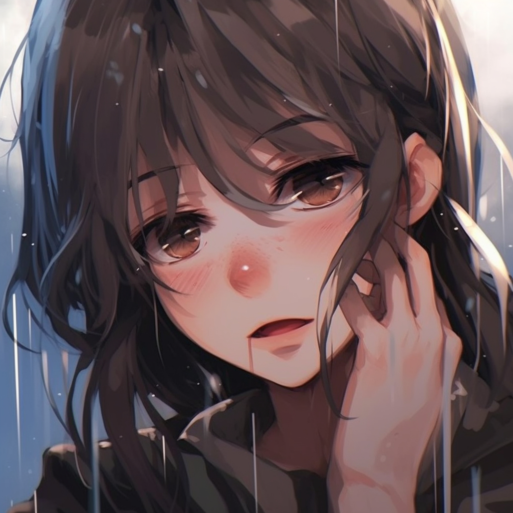 1030x1030 Crying Anime Pfp Wallpaper, Phone