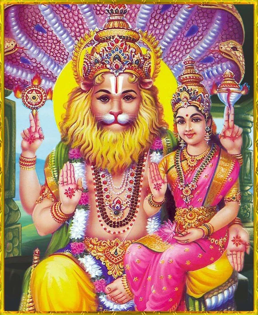 900x1100 Download Lord Narasimha And Lakshmi Wallpaper, Phone