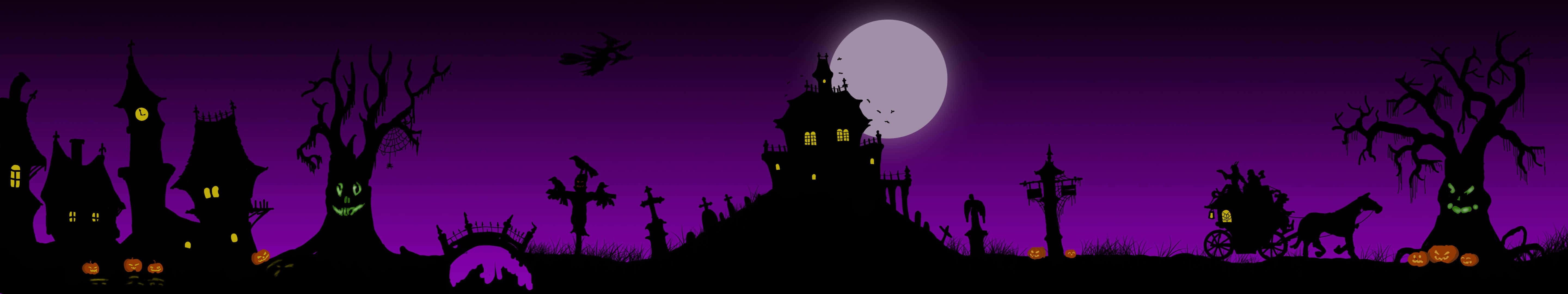 5760x1080 Halloween Triple Monitor Wallpaper Free Halloween Triple Monitor Background, Dual Screen