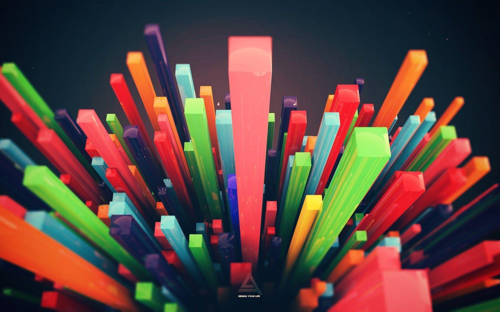 1920x1200 Colourful Bars in 3D Wallpaper 2013, Desktop