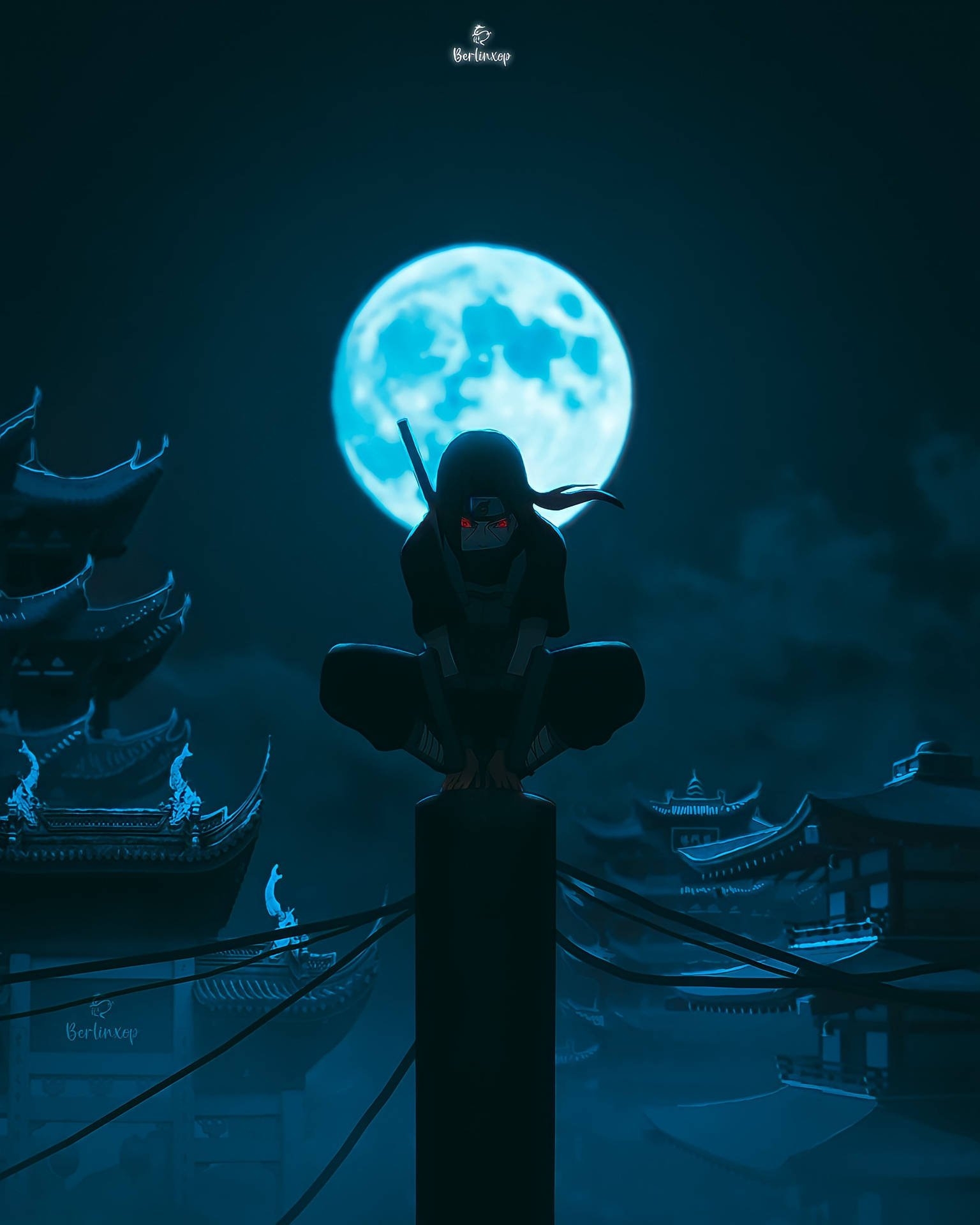 1540x1920 Download Itachi Full Moon Naruto Mobile 4K Wallpaper, Phone