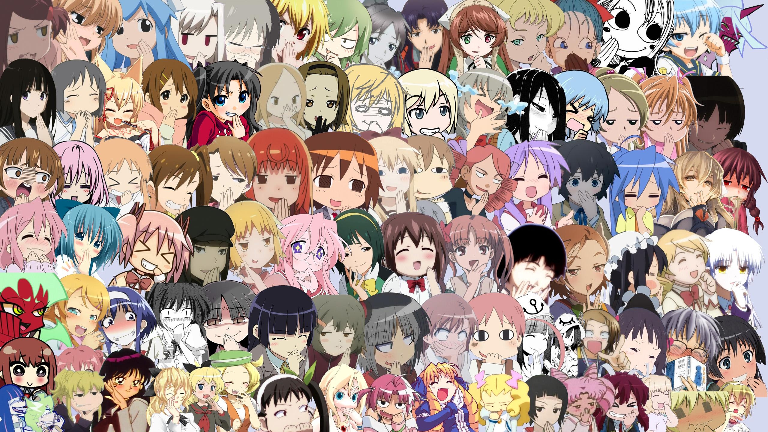 2560x1440 Smug Anime Girl Collage HD Wallpaper, Desktop