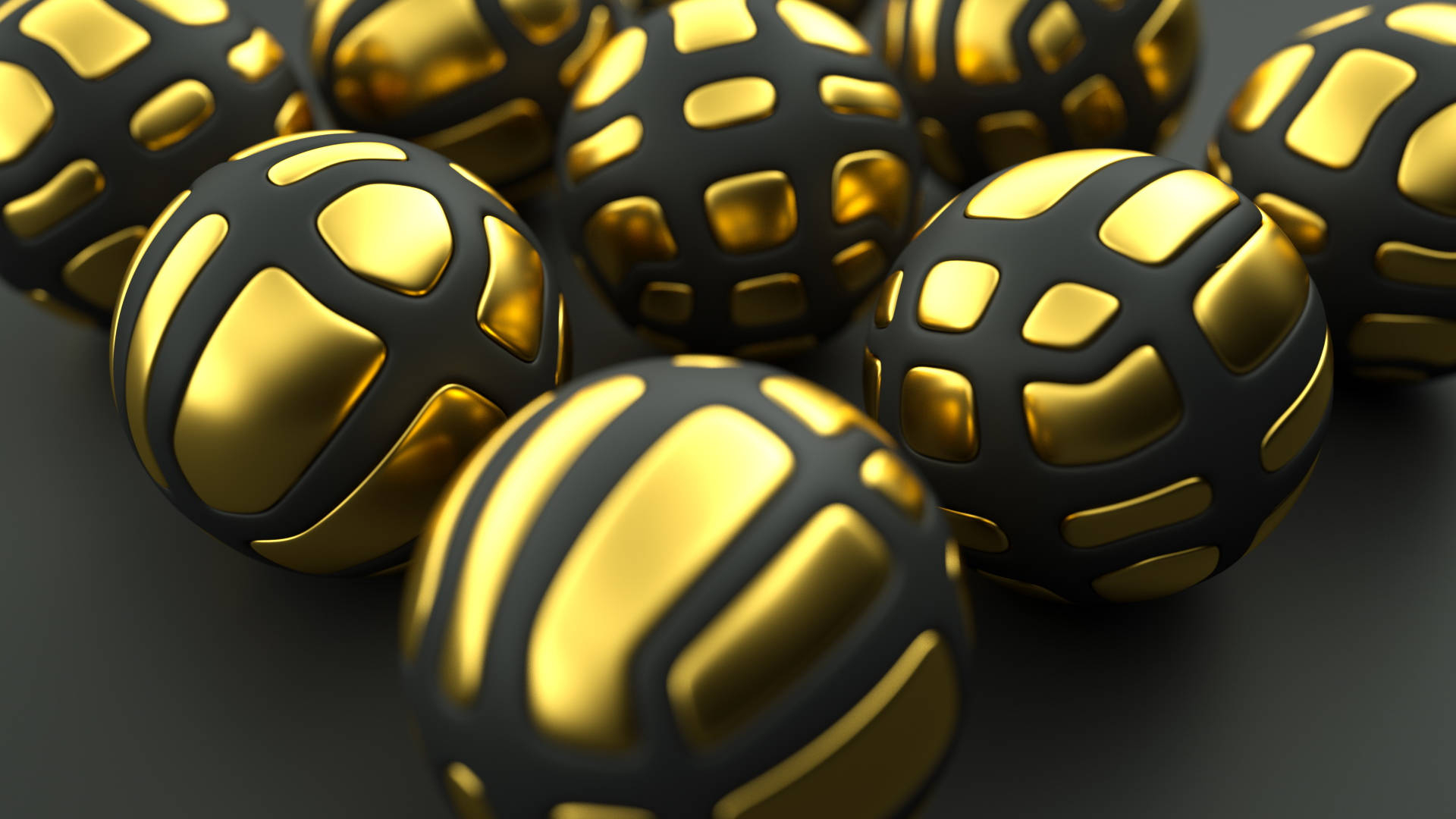 1920x1080 Gold Spheres Wallpaper, Desktop