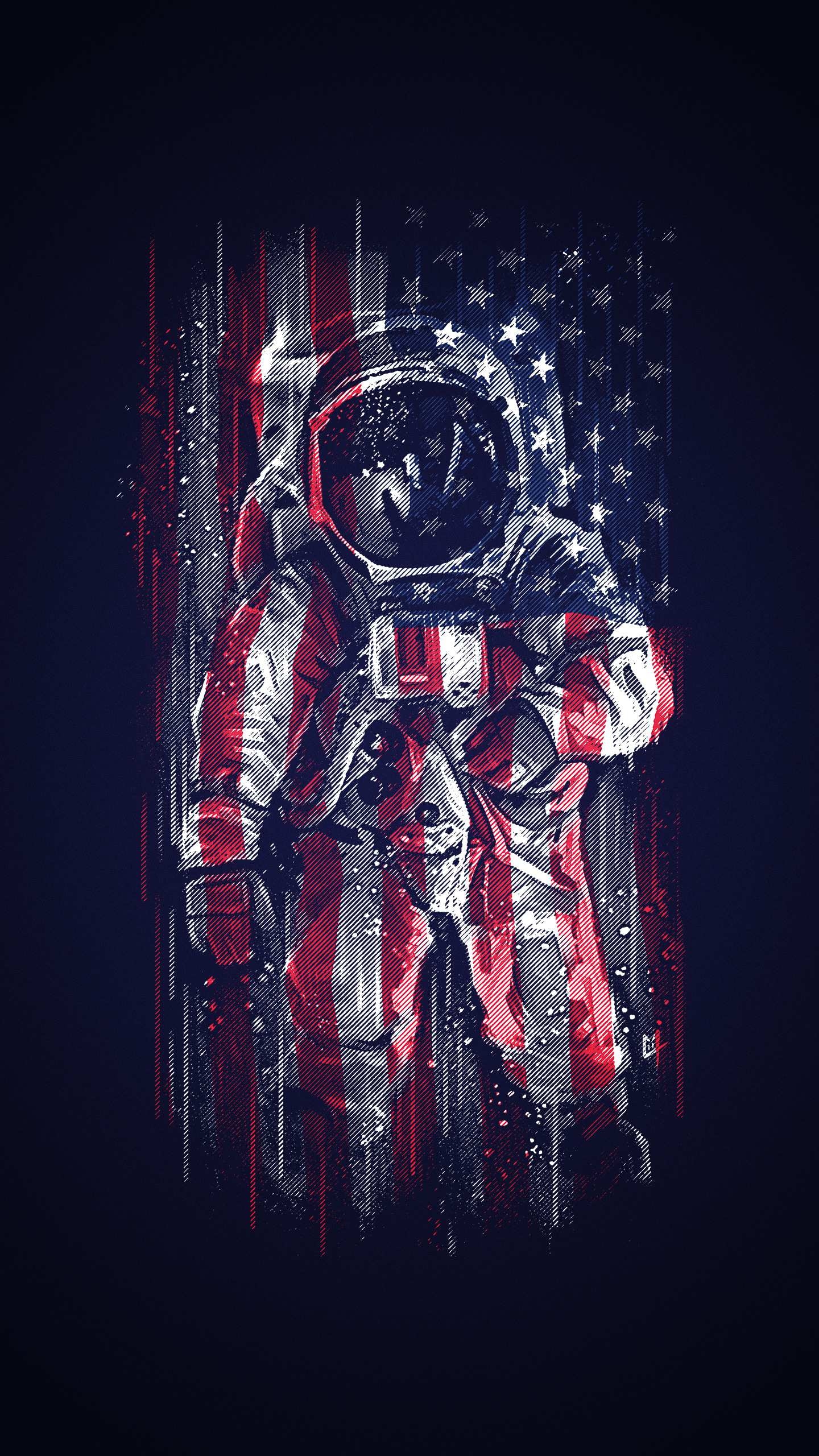 1440x2560 American Astronaut Flag iPhone Wallpaper, Phone