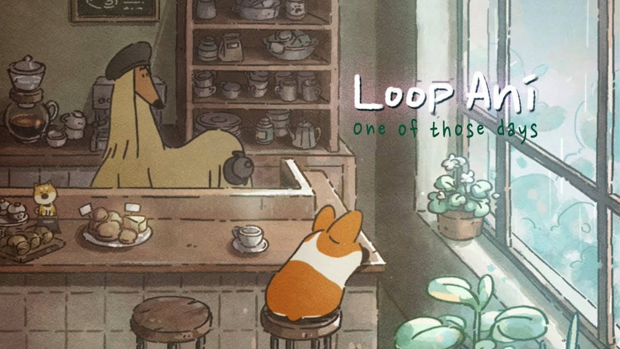 1280x720 One of those days, loop animation, Doggie Corgi, Desktop