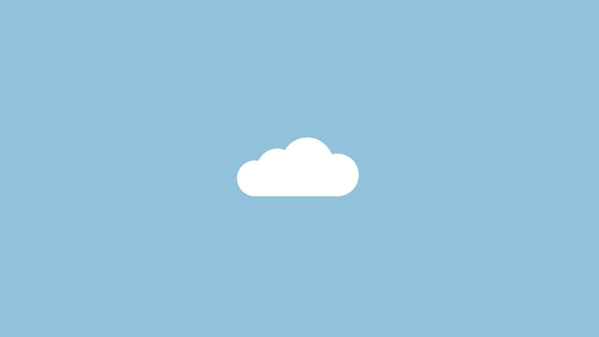 1920x1080 Download Simple Blue Aesthetic Lone Cloud Wallpaper, Desktop