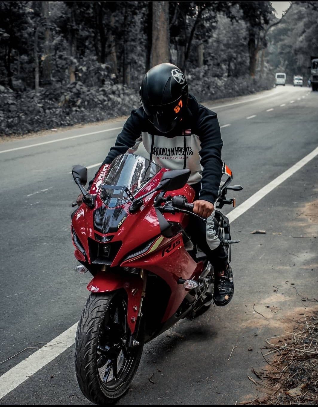 1070x1370 Yamaha R15 v4 red. Bike photo, Attack on titan tattoo, Biker photography, Phone