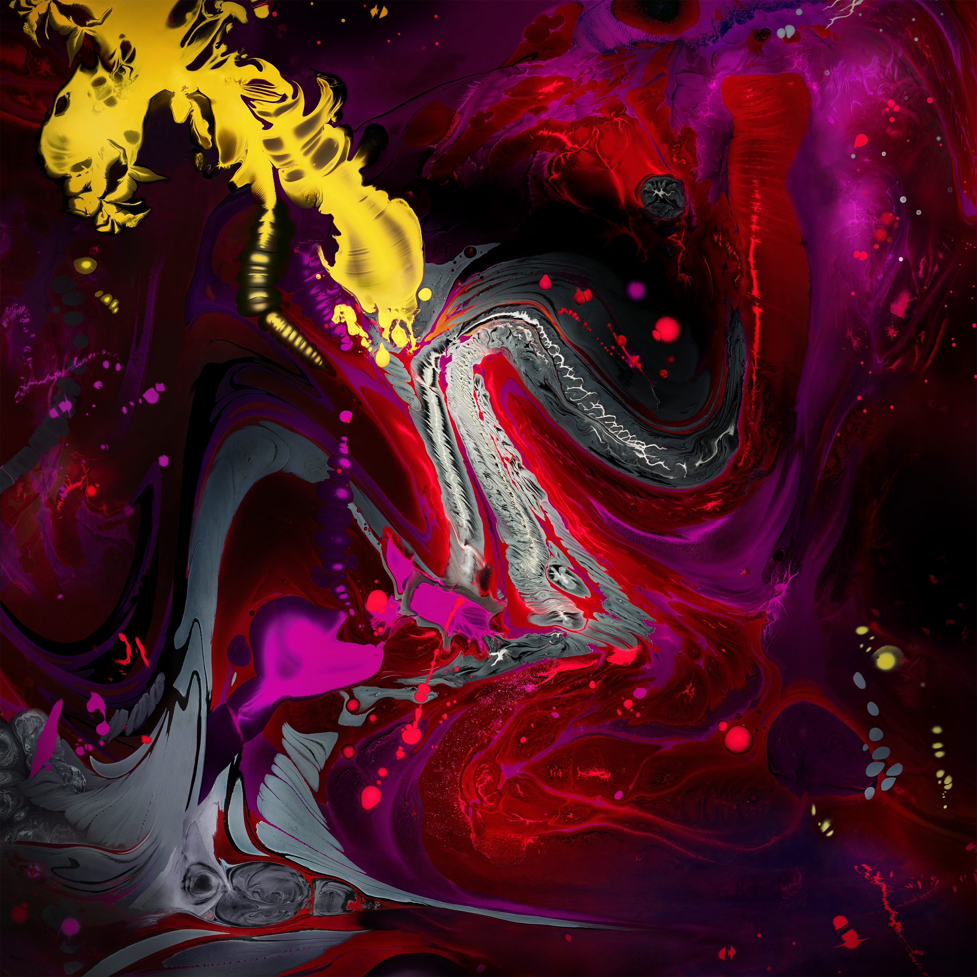 3210x3210 Wallpaper iPad, Apples, Liquid, Purple, Art Paint, Background Free Image, Phone