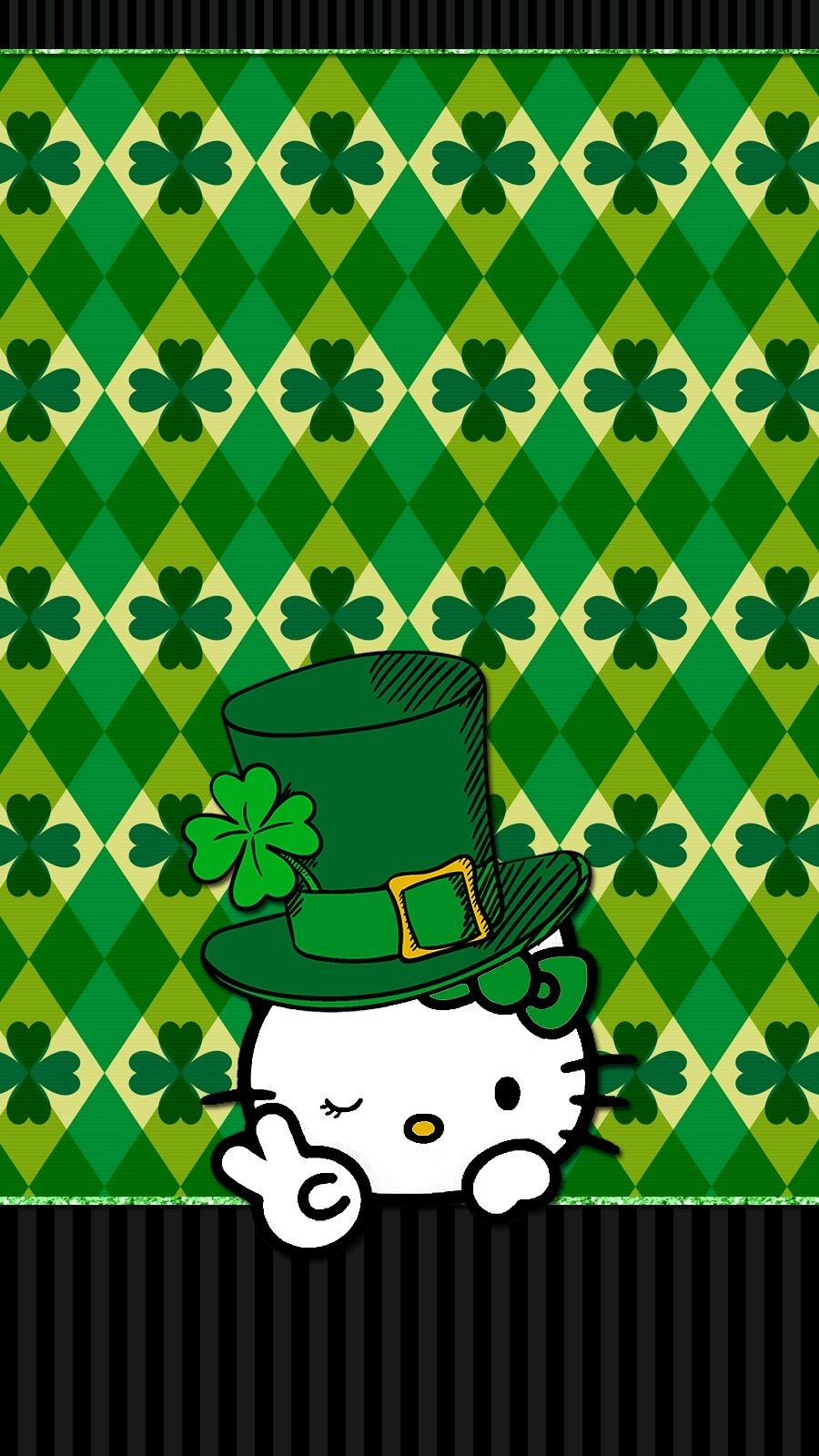 900x1600 ♧HappY st.patricks day♧. Hello kitty background, Hello kitty wallpaper, Kitty wallpaper, Phone