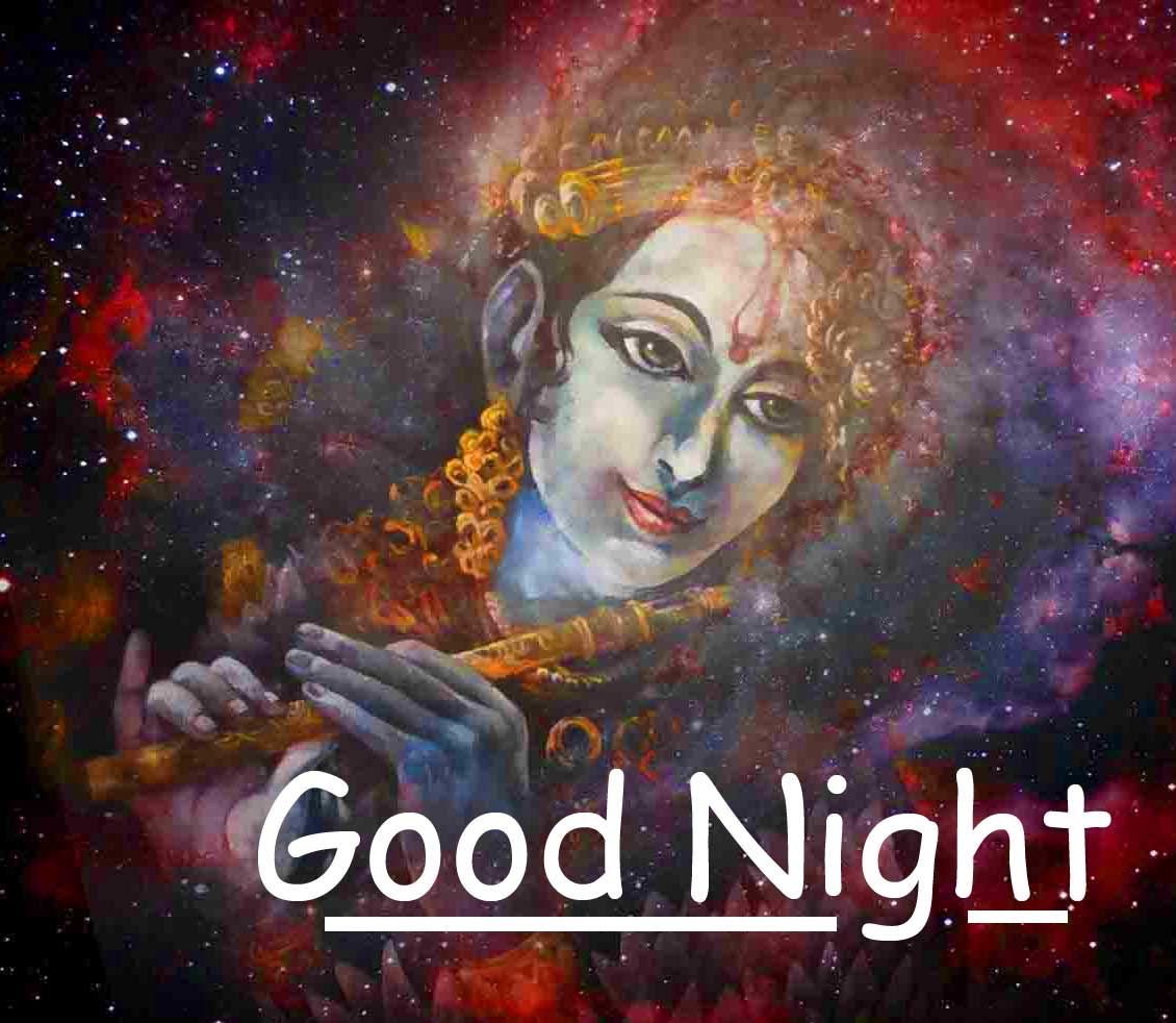 1130x990 Radha and Krishna Painting with Good Night Wishing Copy, Desktop