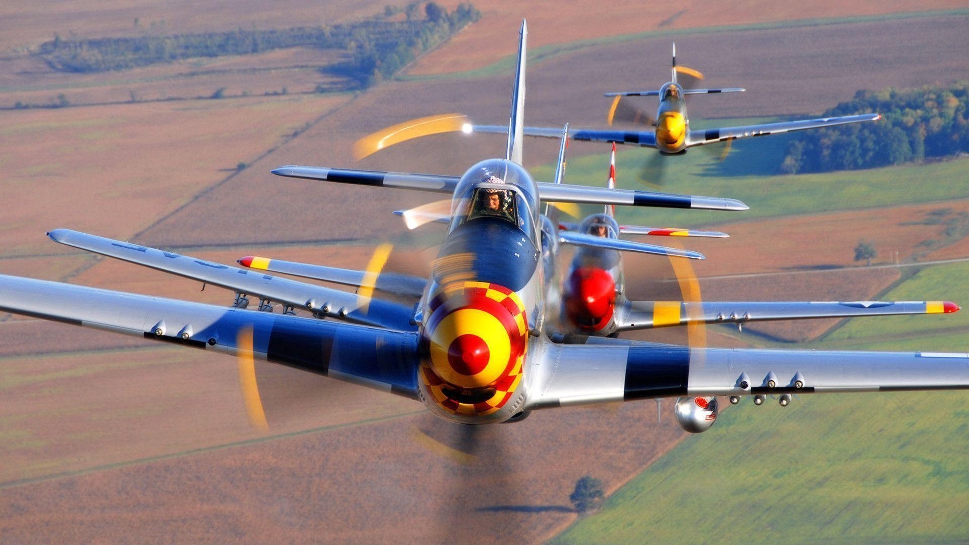 1920x1080 P 51 Mustangs, A Group Flight. HQ Wallpaper For PC, Desktop