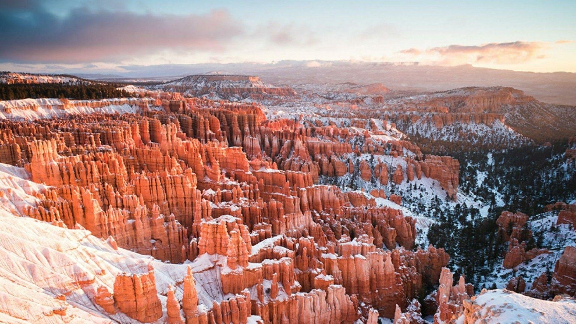 1920x1080 Winter Time In Bryce Canyon National Park Wallpaper. Wallpaper, Desktop