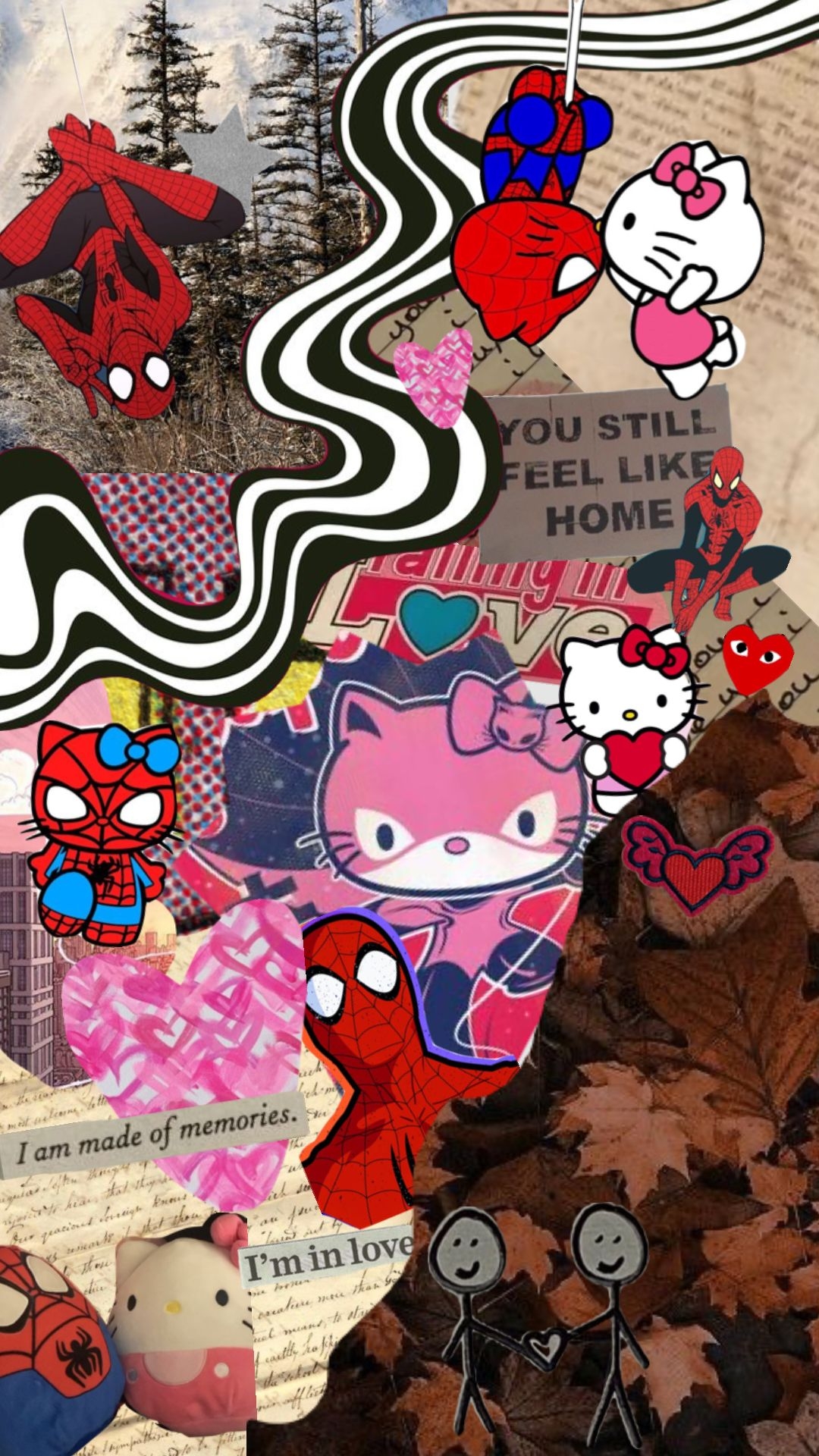 1080x1920 Hello Kitty X Spider Man <3, Phone