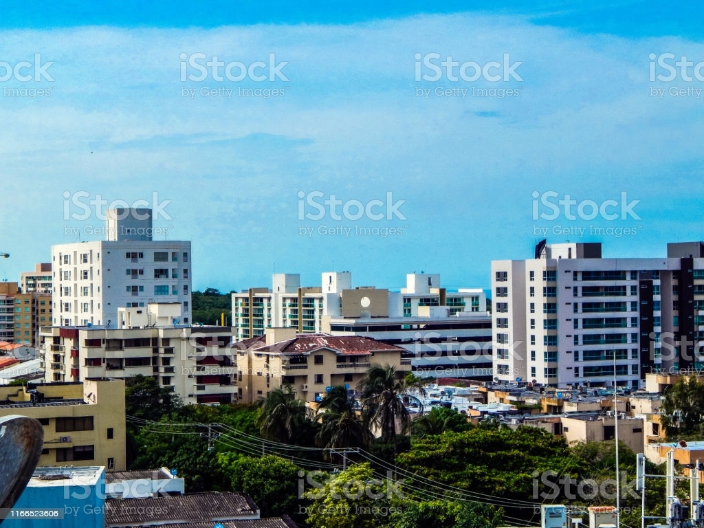 1030x770 Buildings In Barranquilla In Colombia With Blue Sky Image Now, Desktop