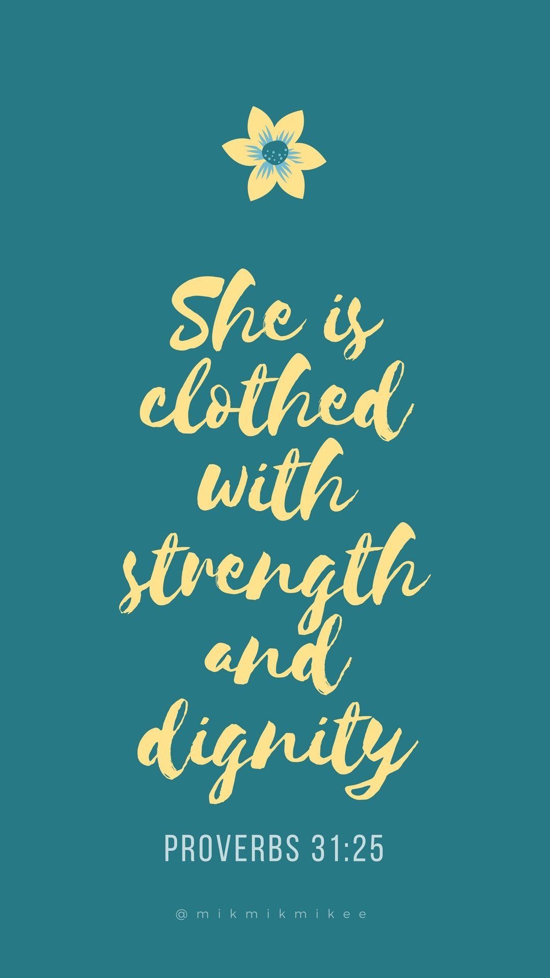 1080x1920 Teal Wallpaper with Proverbs 31, Phone