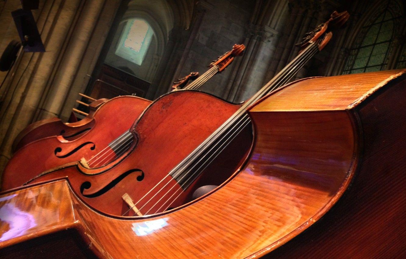 1340x850 Wallpaper music, background, Double bass image for desktop, section, Desktop