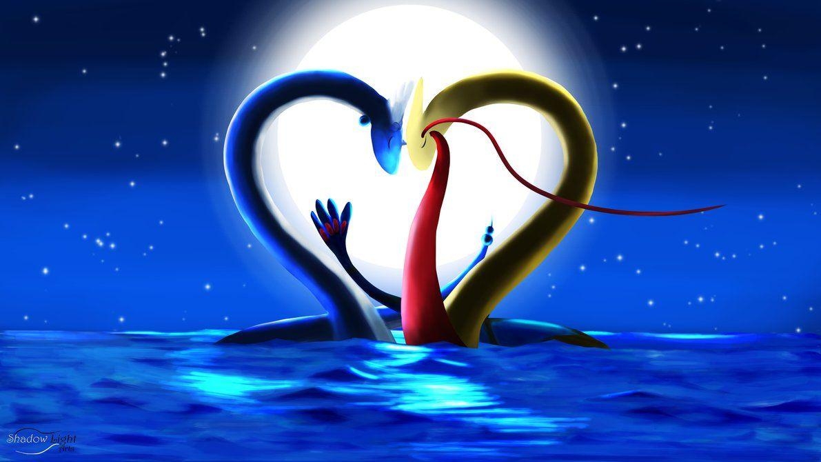 1200x670 Dragonair and Milotic Valentine's Evening, Desktop