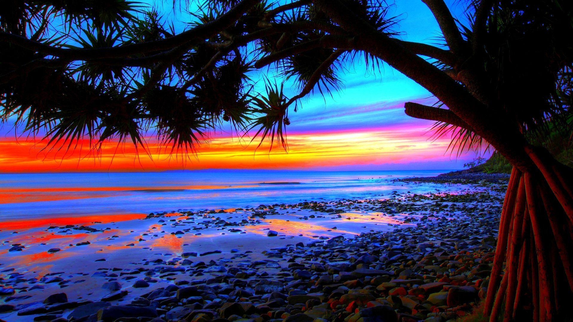 1920x1080 Sunset Beach Wallpaper, Desktop