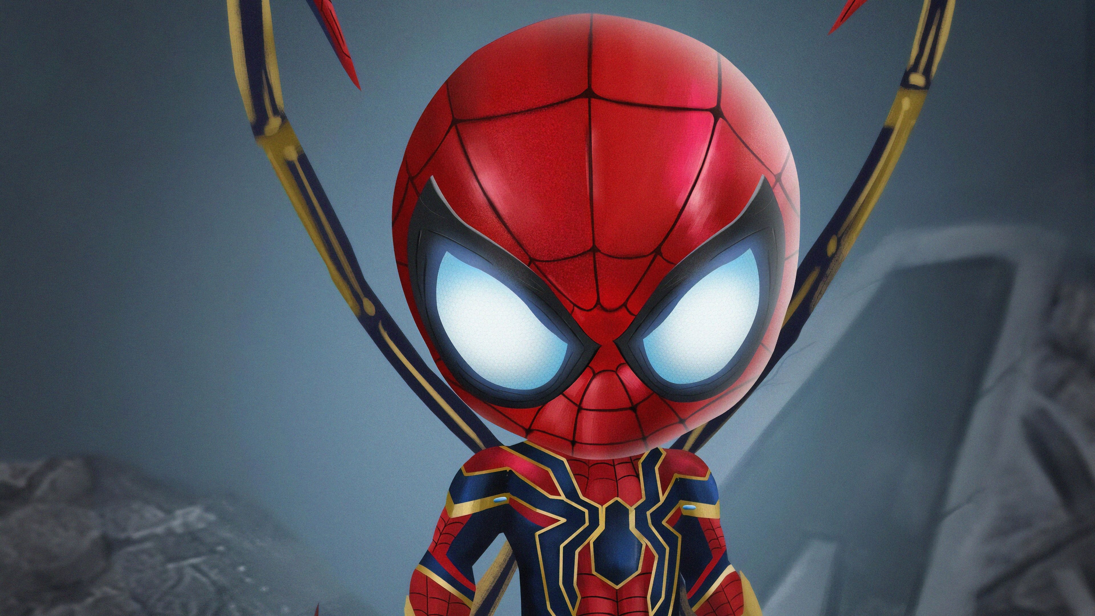 3840x2160 Chibi Iron Spiderman 4k HD 4k Wallpaper, Image, Background, Photo and Picture, Desktop