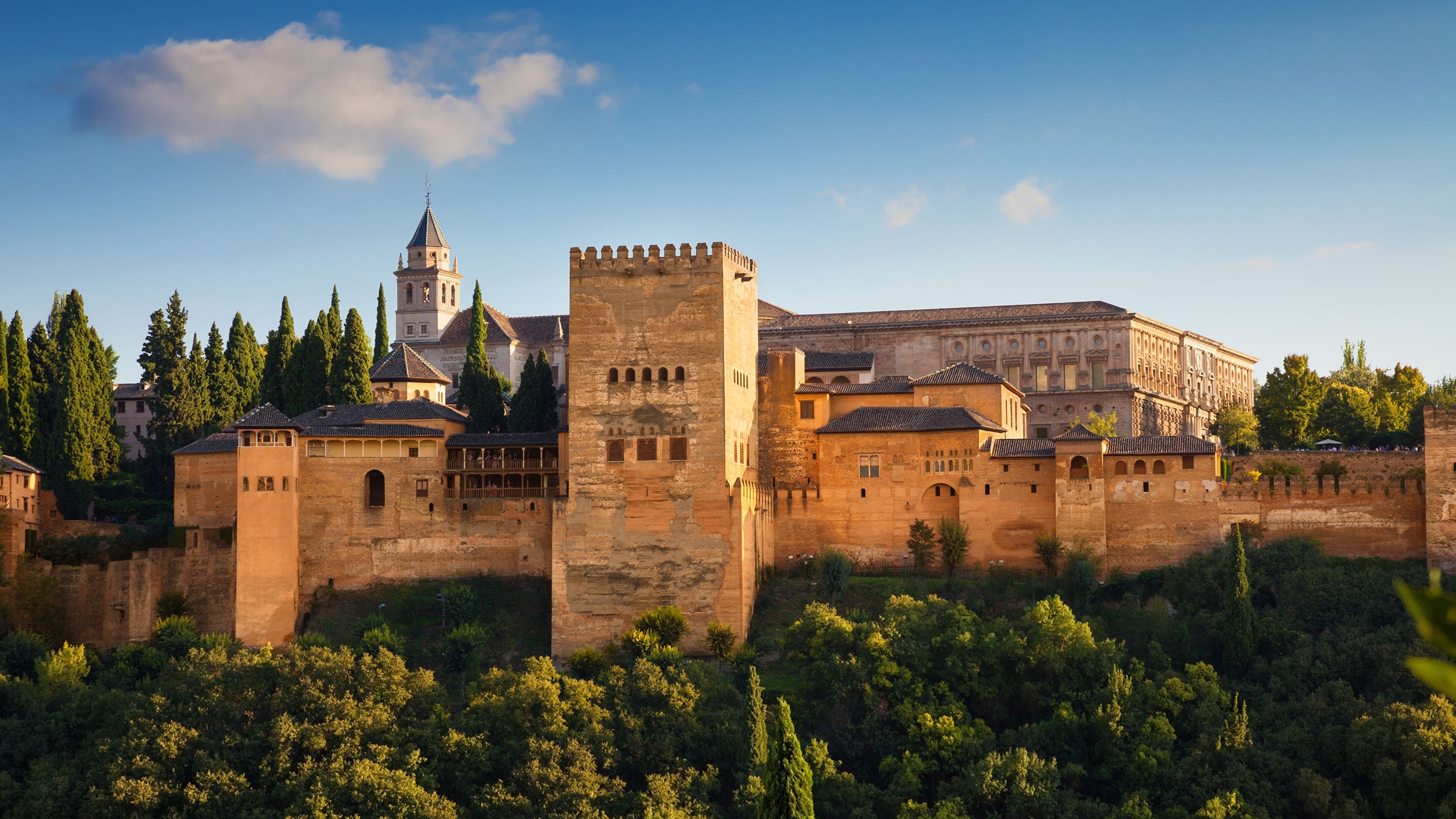 3840x2160 Photos Spain Fortification Alhambra de Granada Parks, Desktop