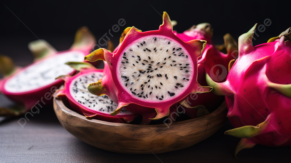 1200x680 Bowl Of Dragon Fruit On Dark Background, Desktop