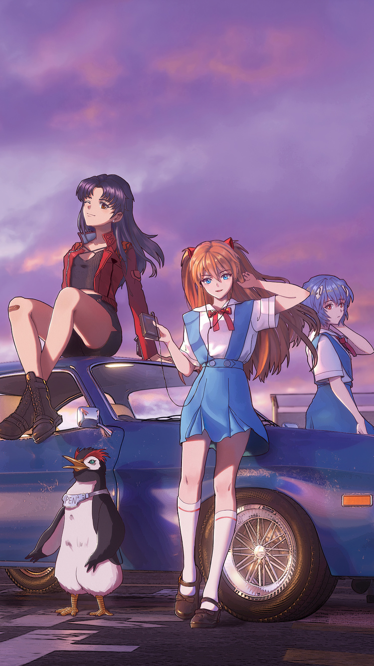 750x1340 Neon Genesis Evangelion Asuka Langley Soryu Katsuragi Misato Ayanami Rei 5k iPhone iPhone 6S, iPhone 7 HD 4k Wallpaper, Image, Background, Photo and Picture, Phone