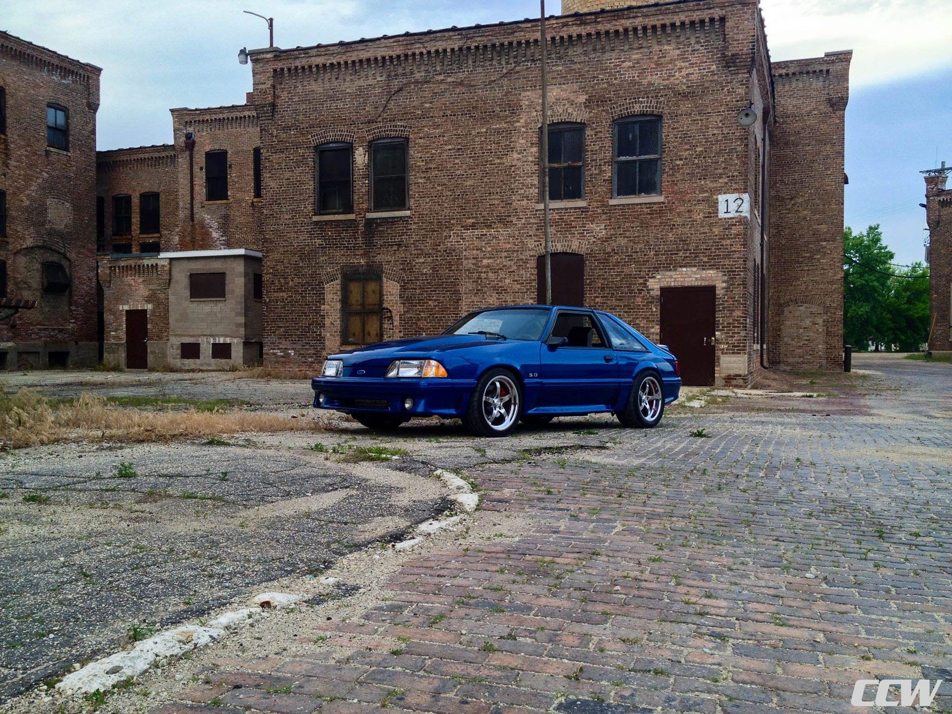 1920x1440 Blue Ford Mustang Foxbody SP500 Forged Wheels, Desktop