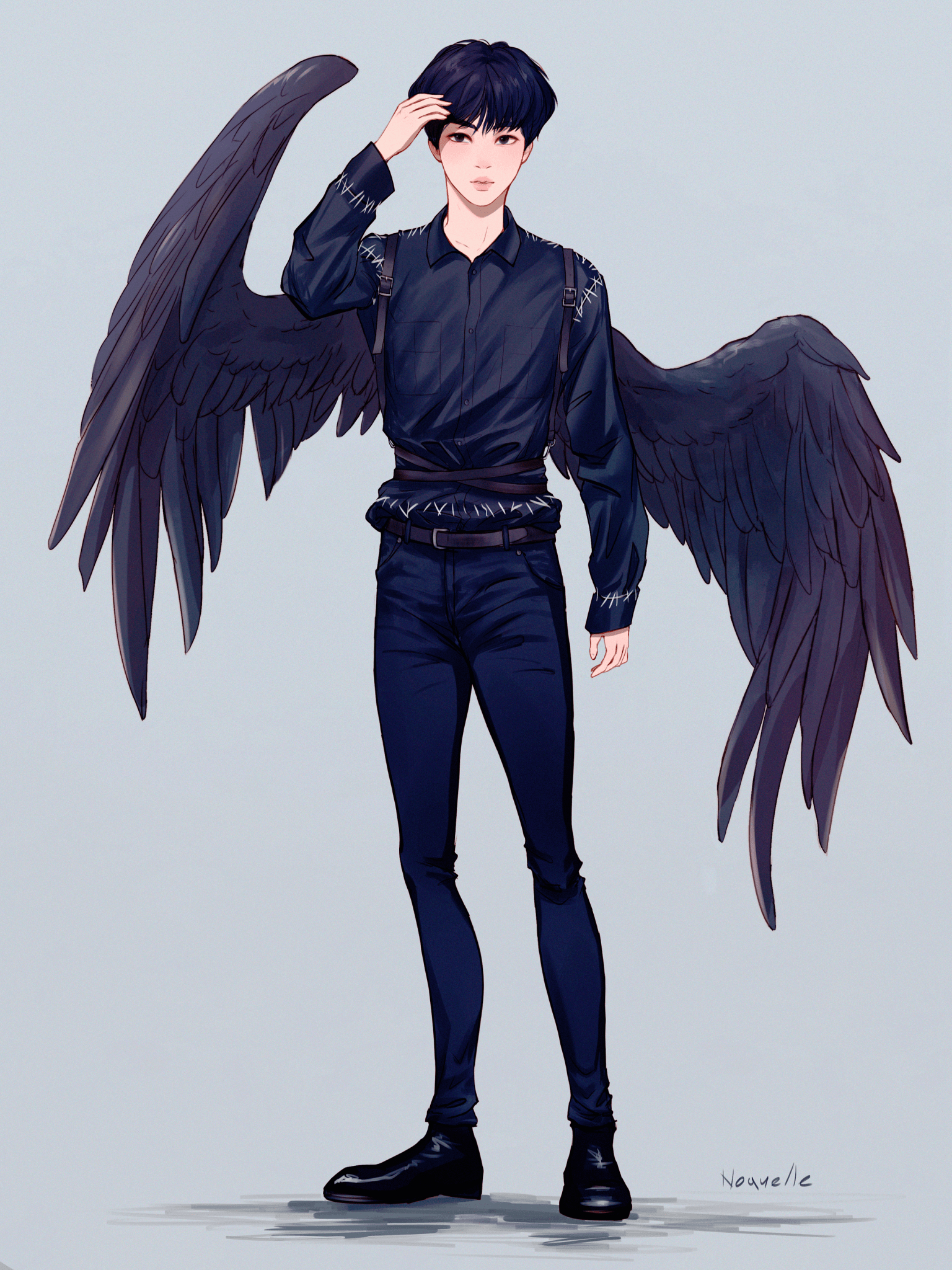 1540x2050 Download  Bts, Kim Seok Jin, Wings, Anime Style, Phone