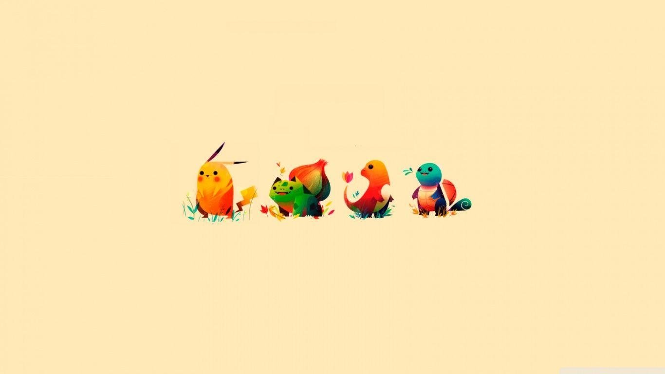 1370x770 Pokemon Bulbasaur, Pikachu, Charmander, Squirtle ❤ 4K HD Desktop, Desktop