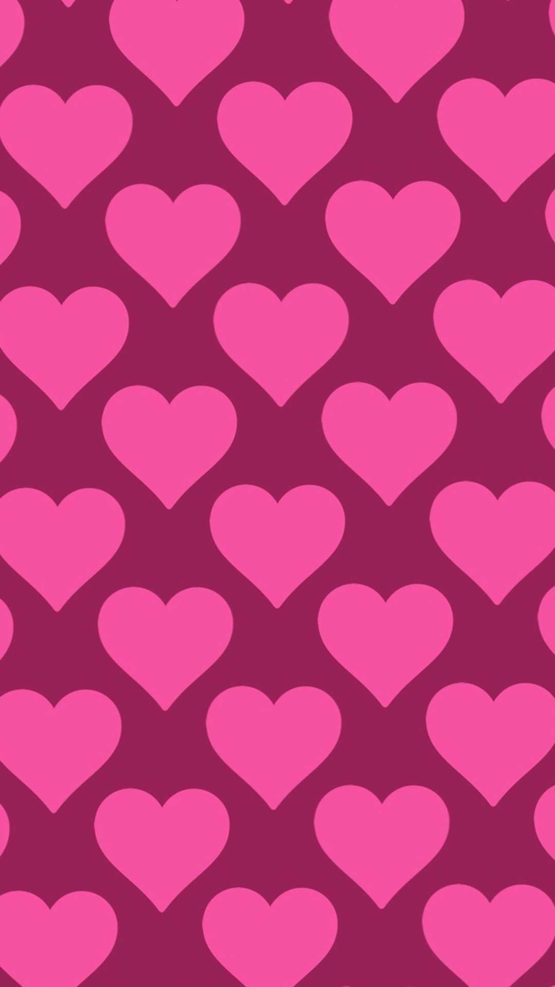 1080x1920 Cute Pink Heart Wallpaper, Phone