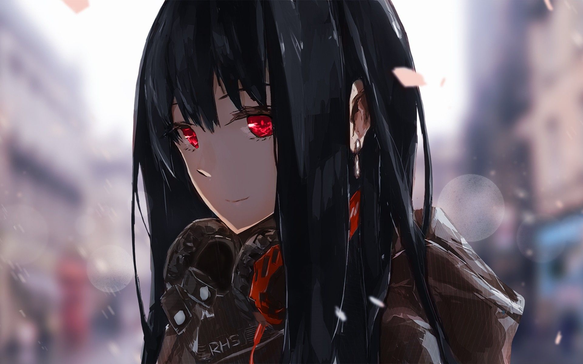 1920x1200 Red Eyes Anime Girl High Definition Wallpaper 22134, Desktop