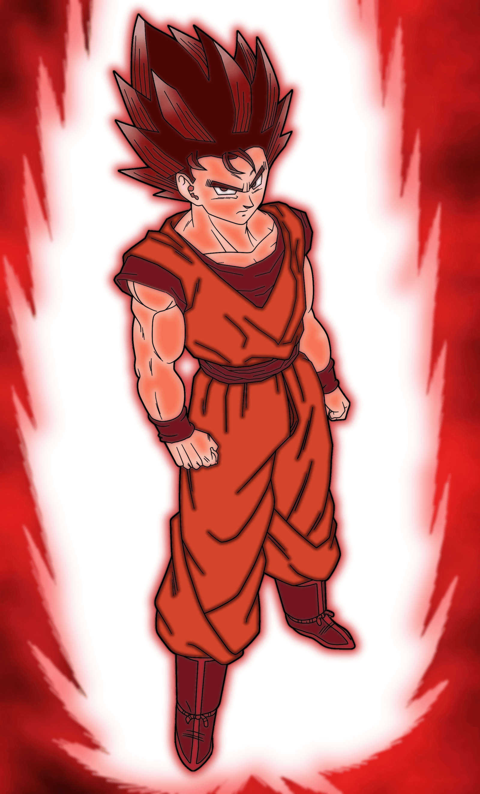 1600x2650 goku kaioken, Phone