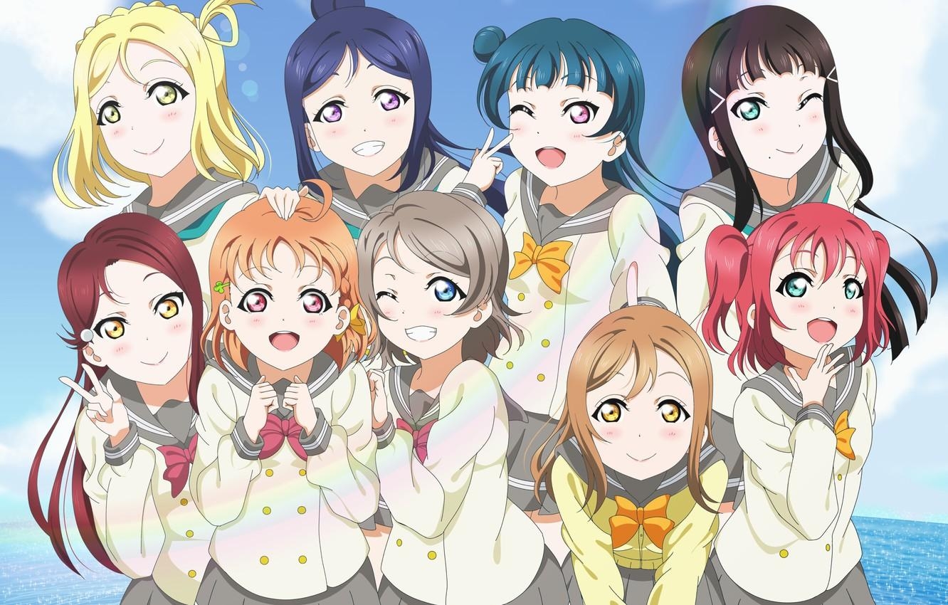 1340x850 Wallpaper summer, girls, group, Love Live School Idol Project, Desktop