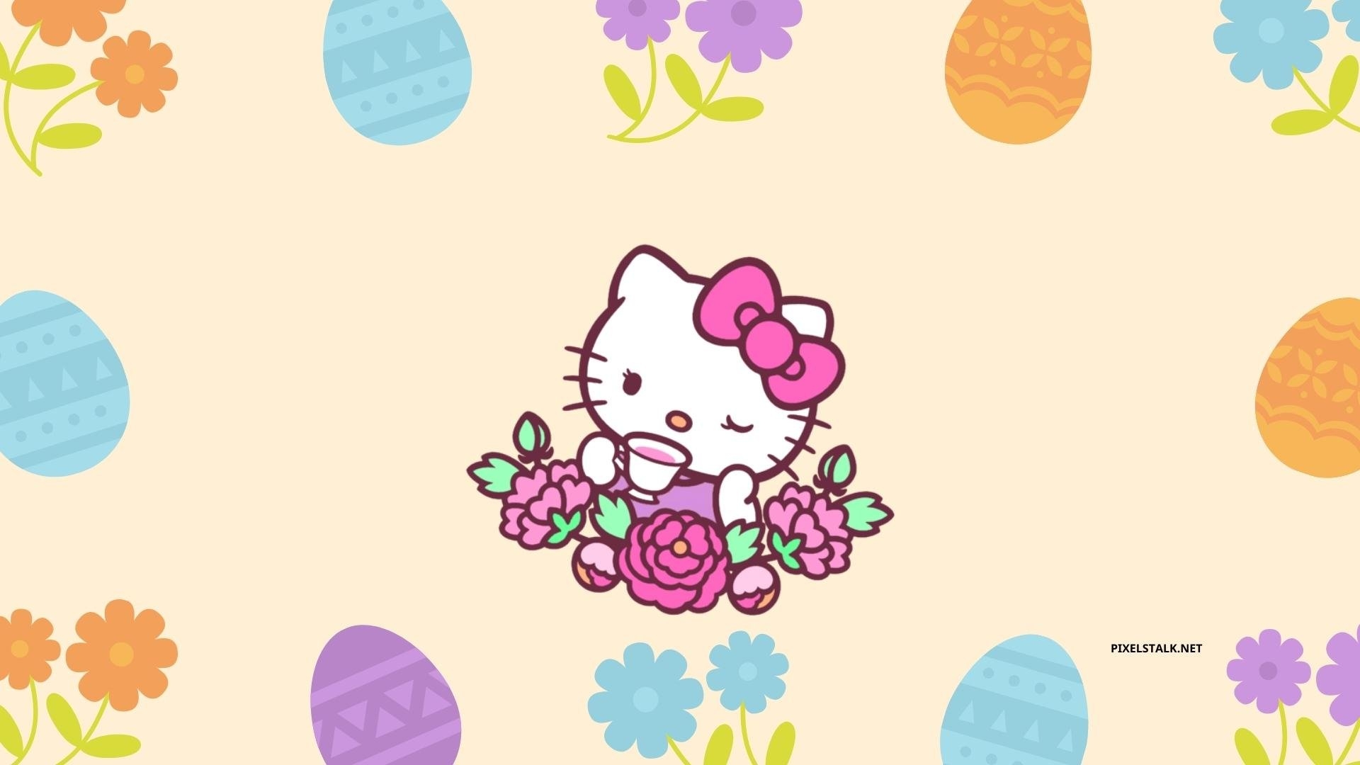 1920x1080 Hello Kitty Easter Bunny Wallpaper HD, Desktop