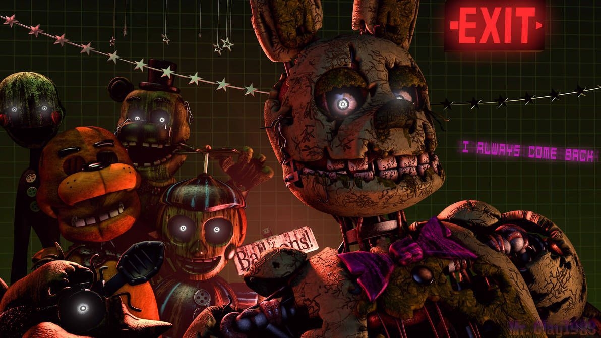 1200x670 SFM FNAF Poster Springtrap And The Phantom Gang By MrClay1983, Desktop