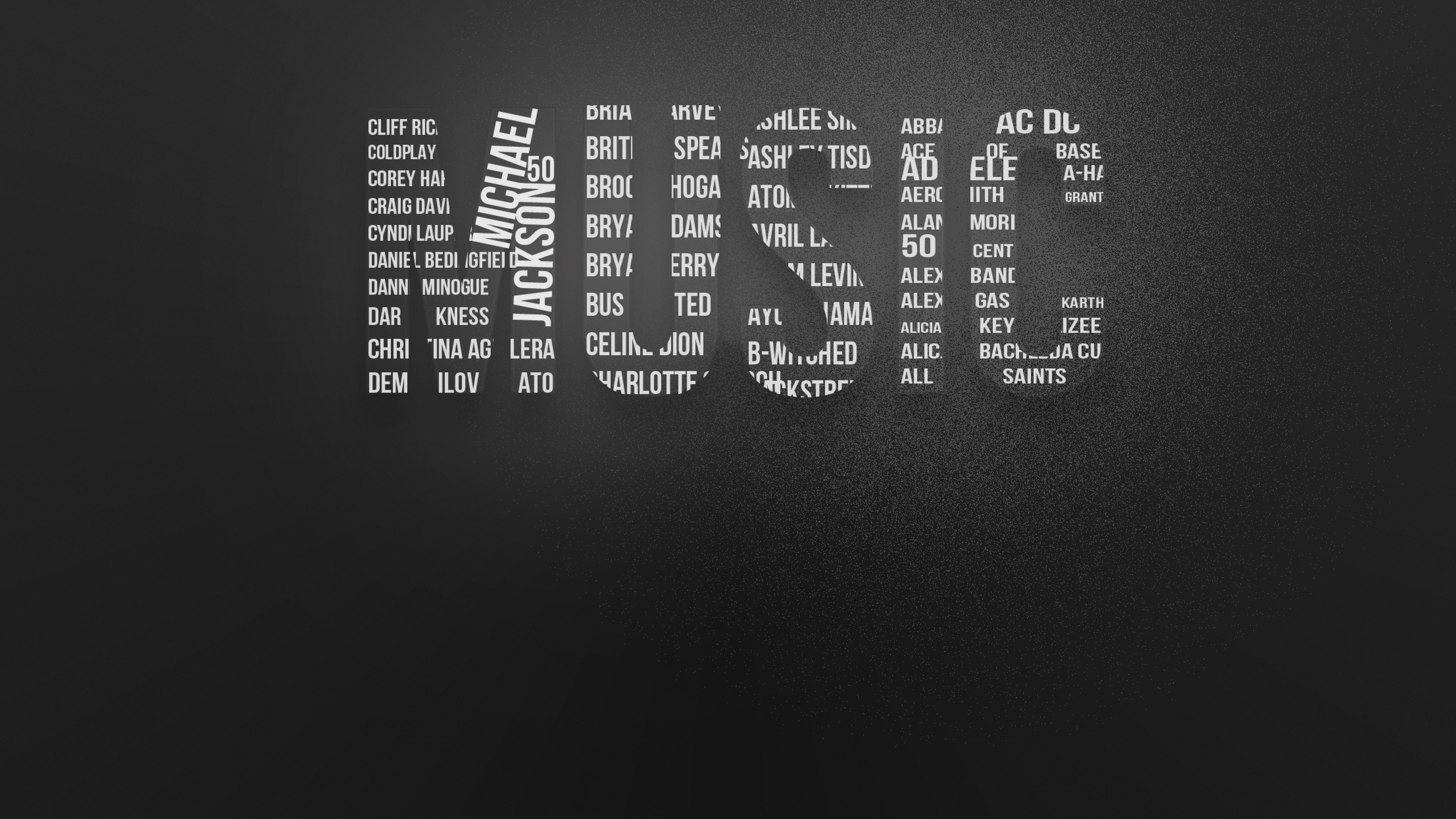 3840x2160 Free Download Music Artist Names in Letters Wallpaper for Desktop, Desktop