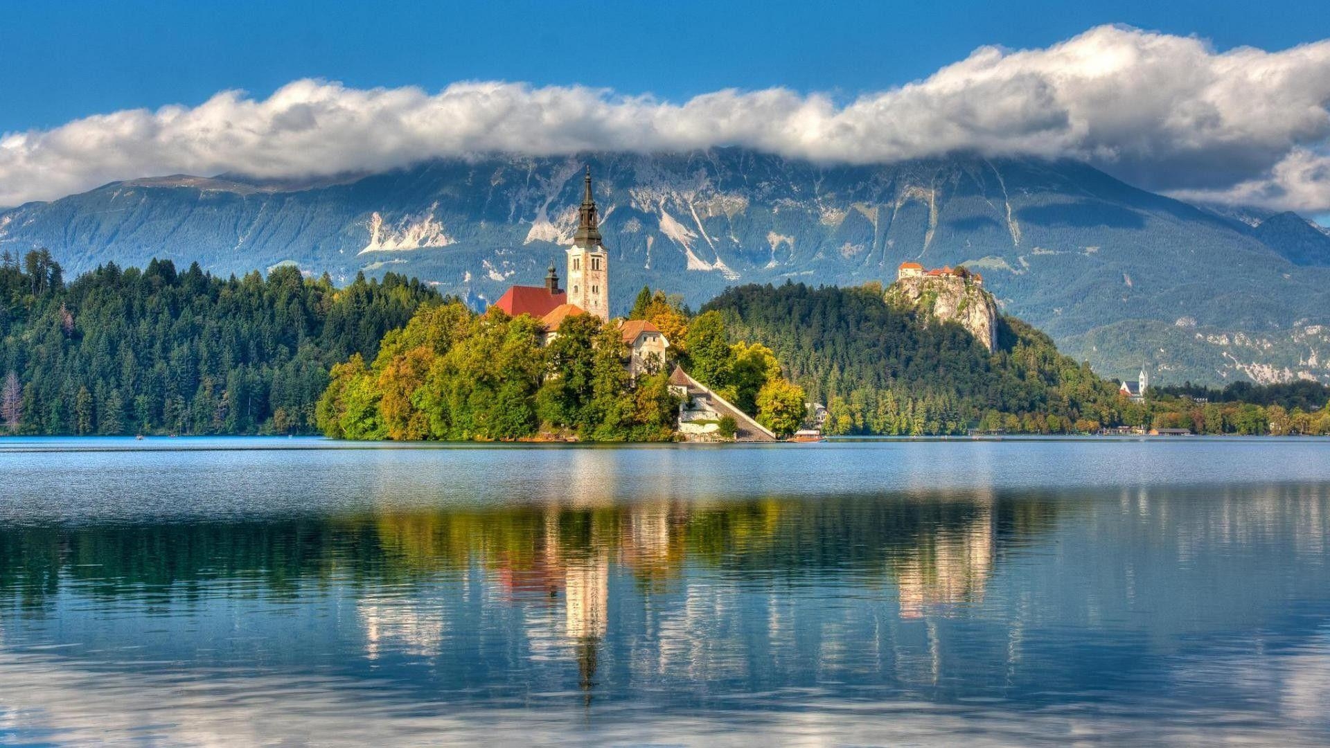 1920x1080 Bled Tag wallpaper: Slovenia Nature Sea Church Bled HD Picture, Desktop