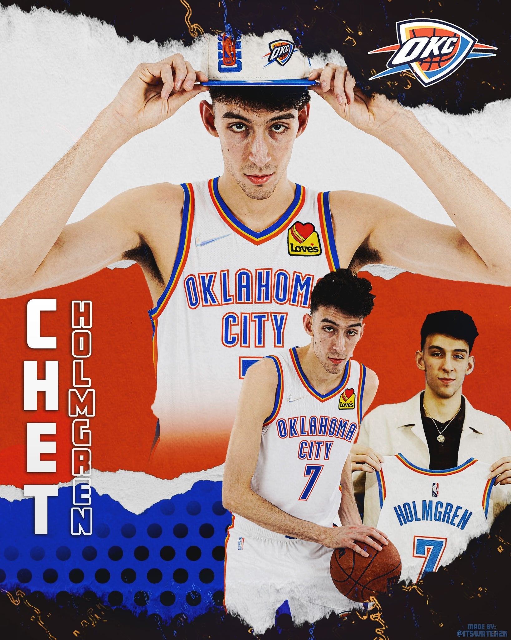 1640x2050 Custom Chet Holmgren Poster. Welcome to OKC!, Phone