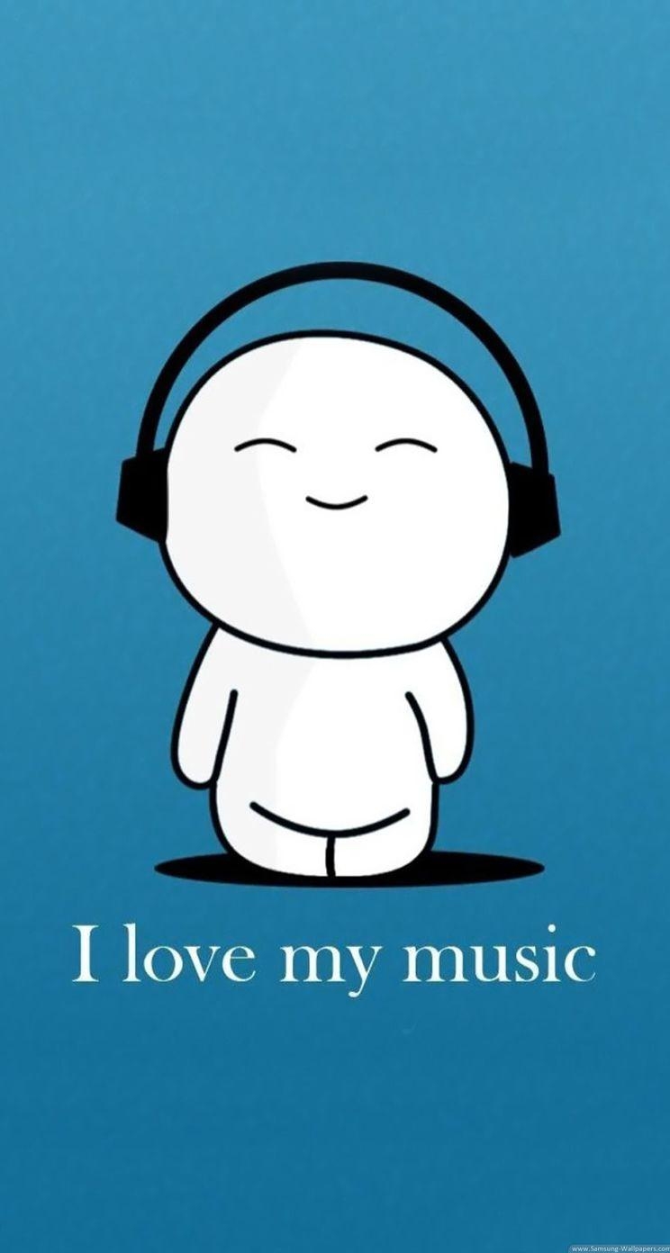 750x1400 I Love My Music Cartoon iPhone se Wallpaper Download. iPhone, Phone