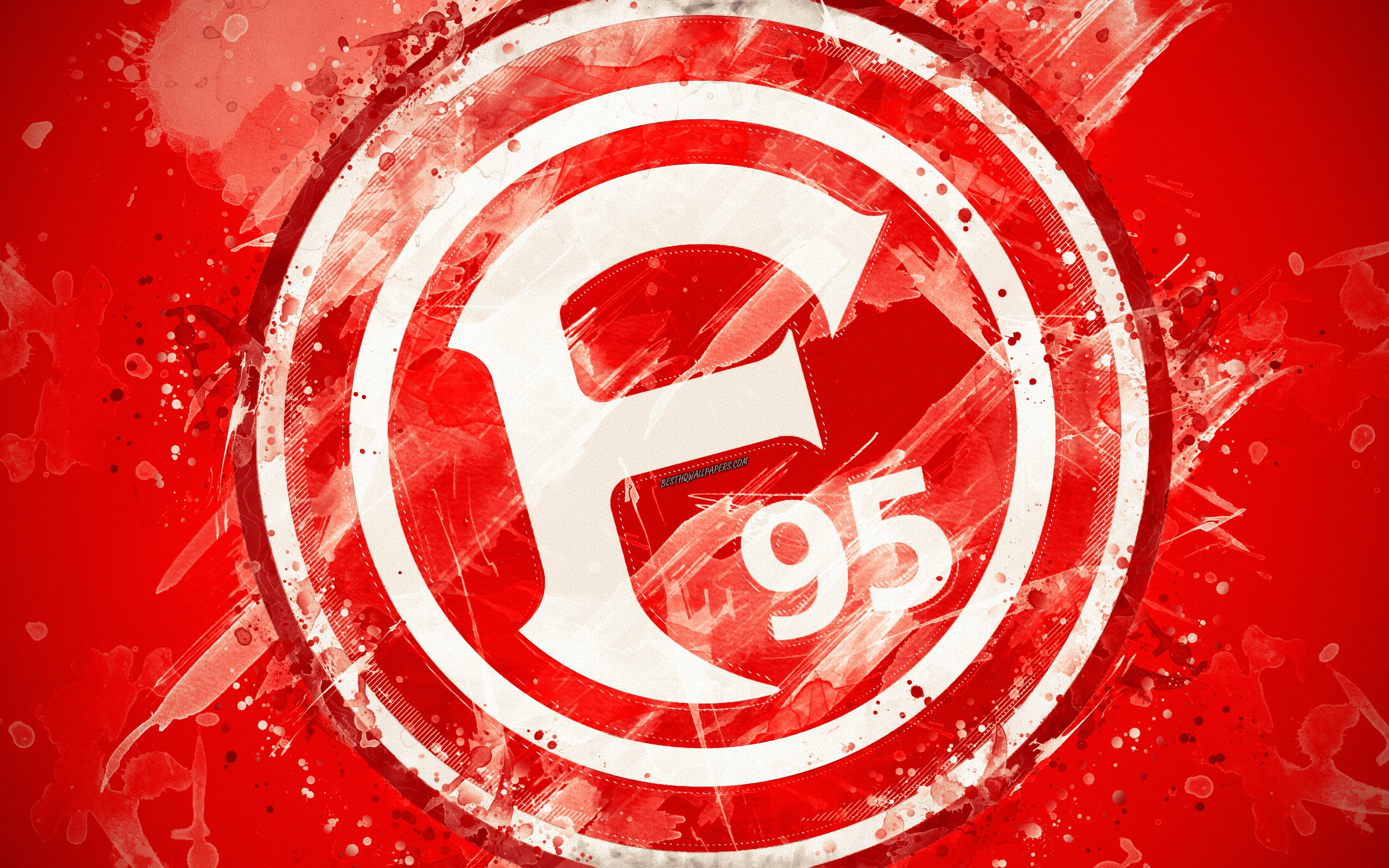 3840x2400 Download wallpaper Fortuna Dusseldorf FC, 4k, paint art, logo, Desktop