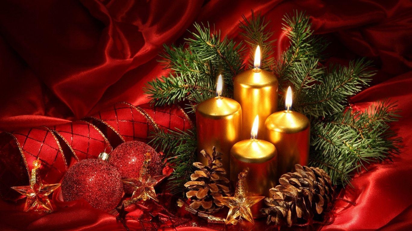 1370x770 Christmas Candle Wallpaper Free Christmas Candle Background, Desktop