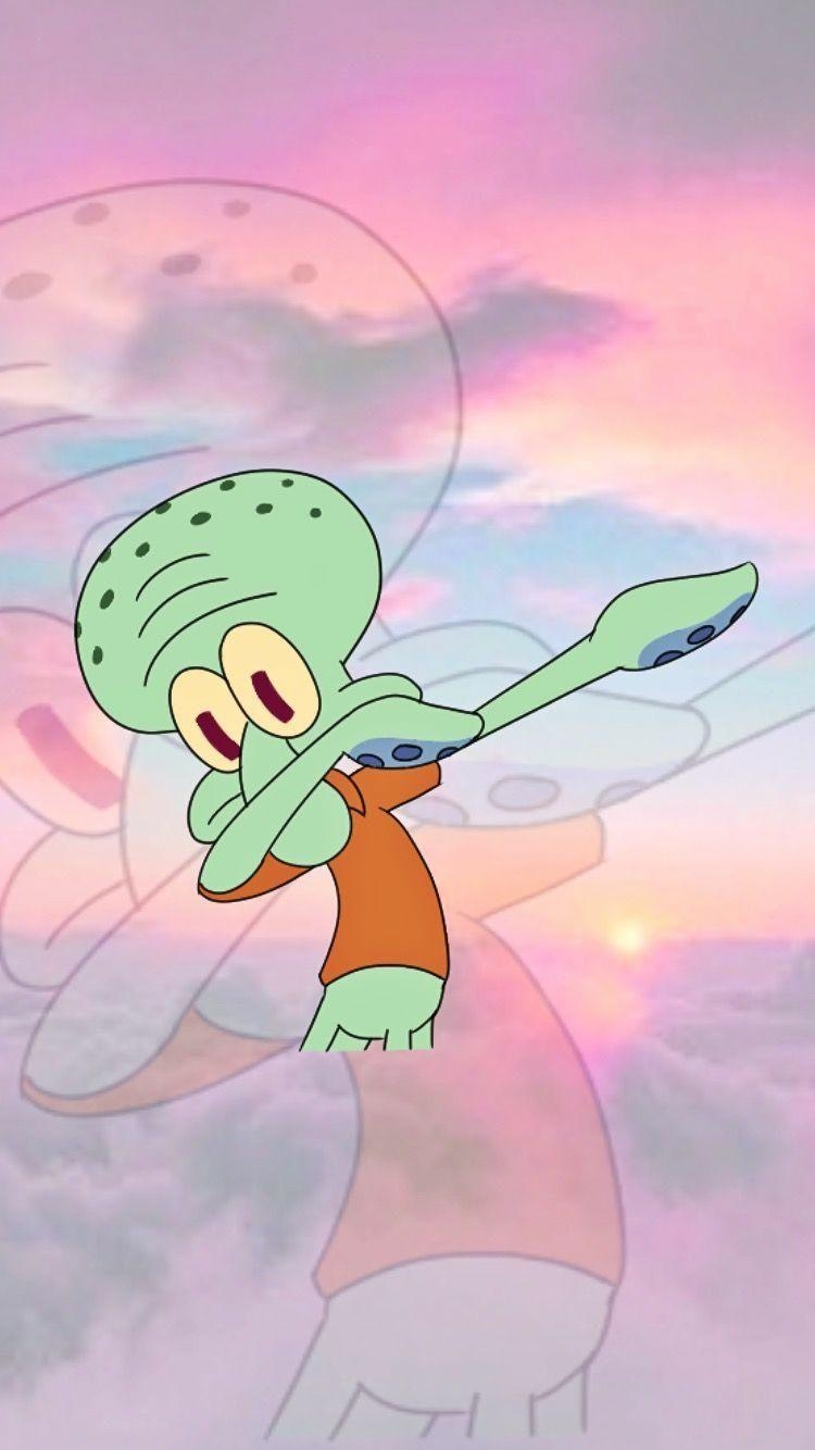 750x1340 Dabbing Squidward. Why not?. Funny wallpaper, Cute, Phone