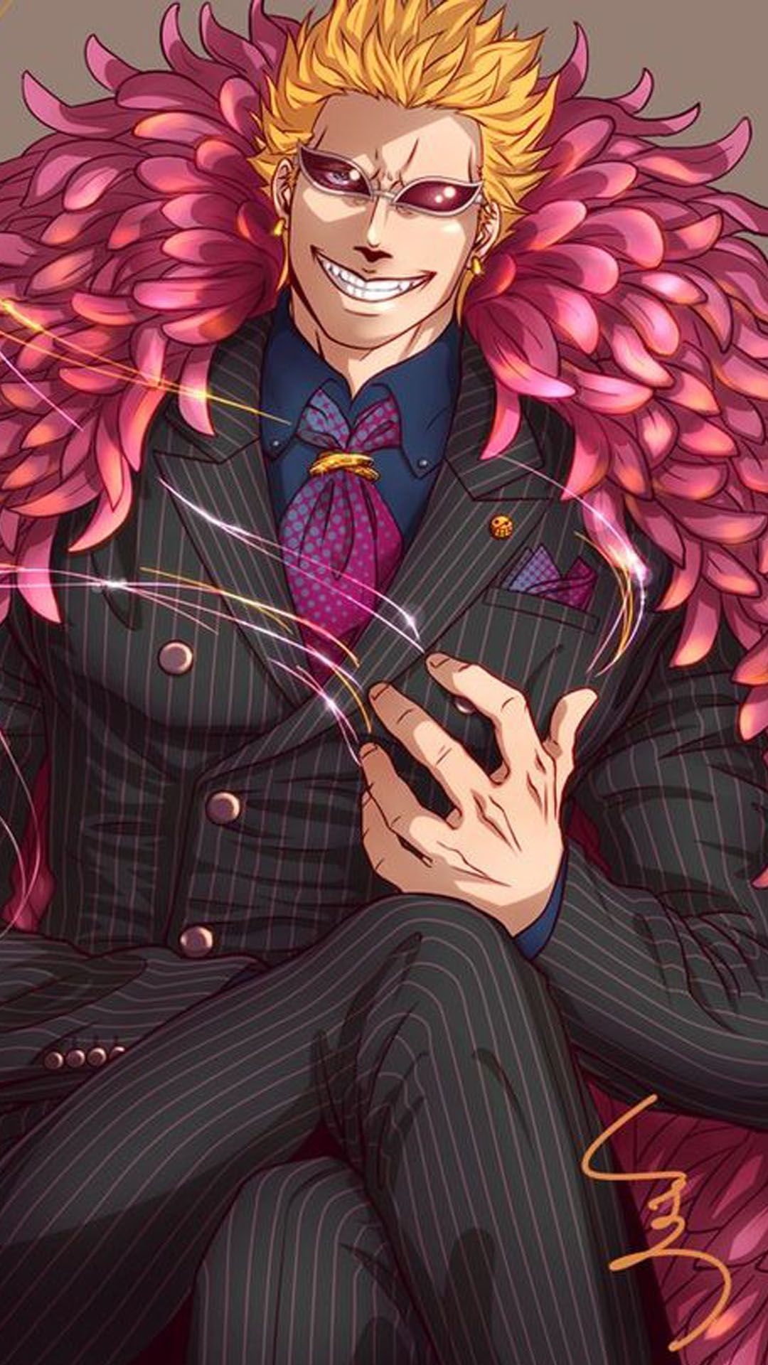 1080x1920 Doflamingo wallpaper 3. Seni anime, Topi jerami, Seni, Phone