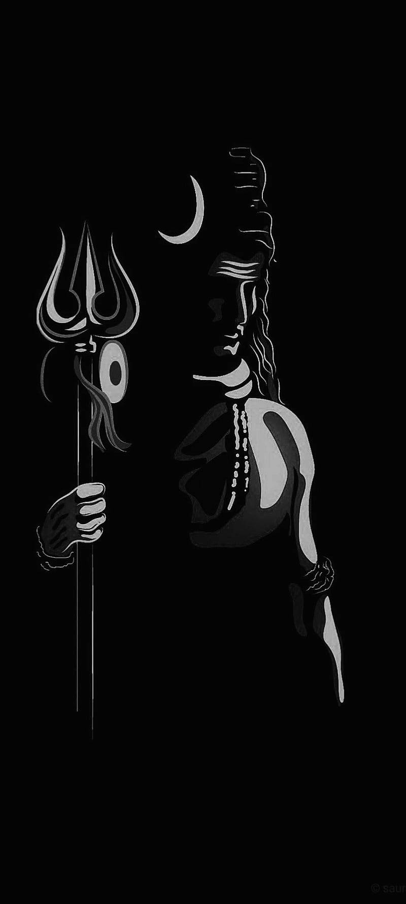 800x1780 Download God Shiva Black Silhouette Wallpaper, Phone